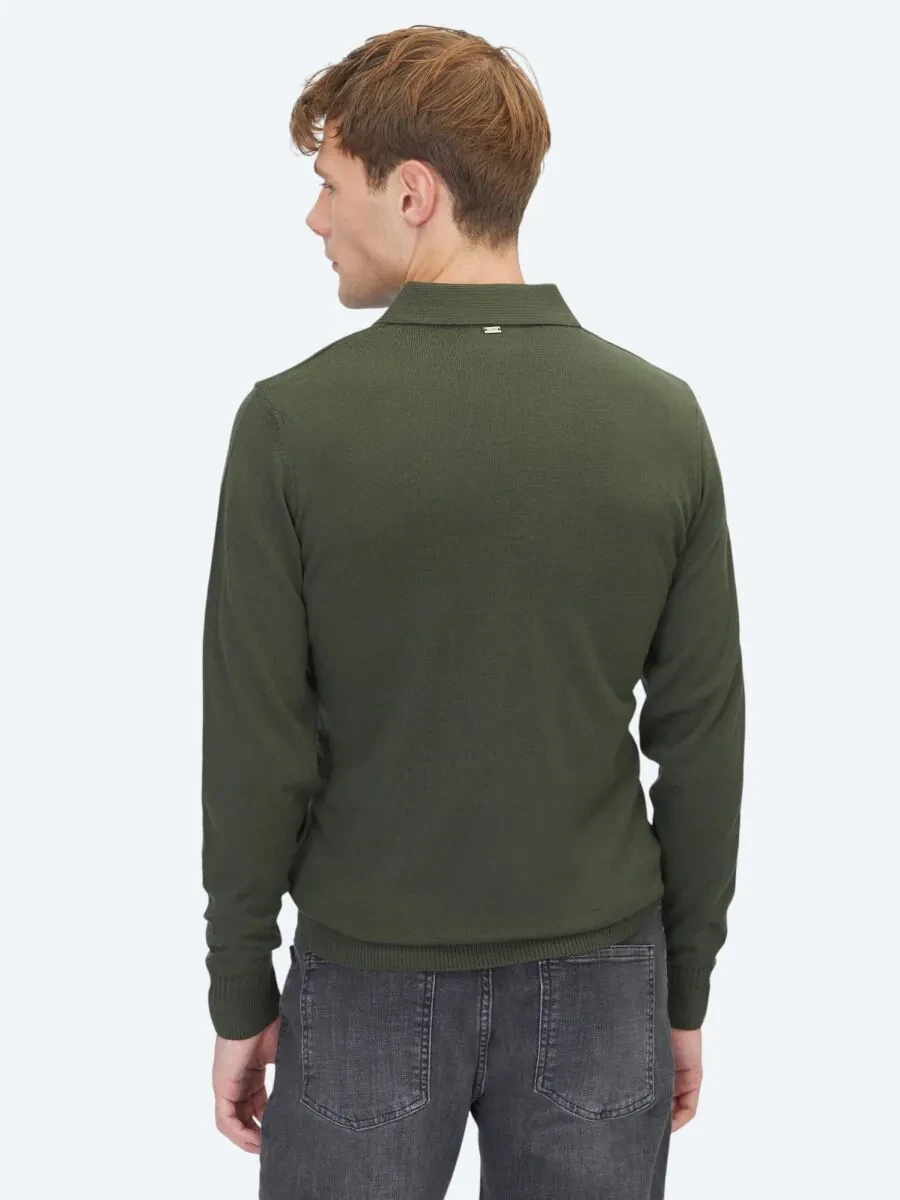 Khaki Knitwear Sweatshirt - 5