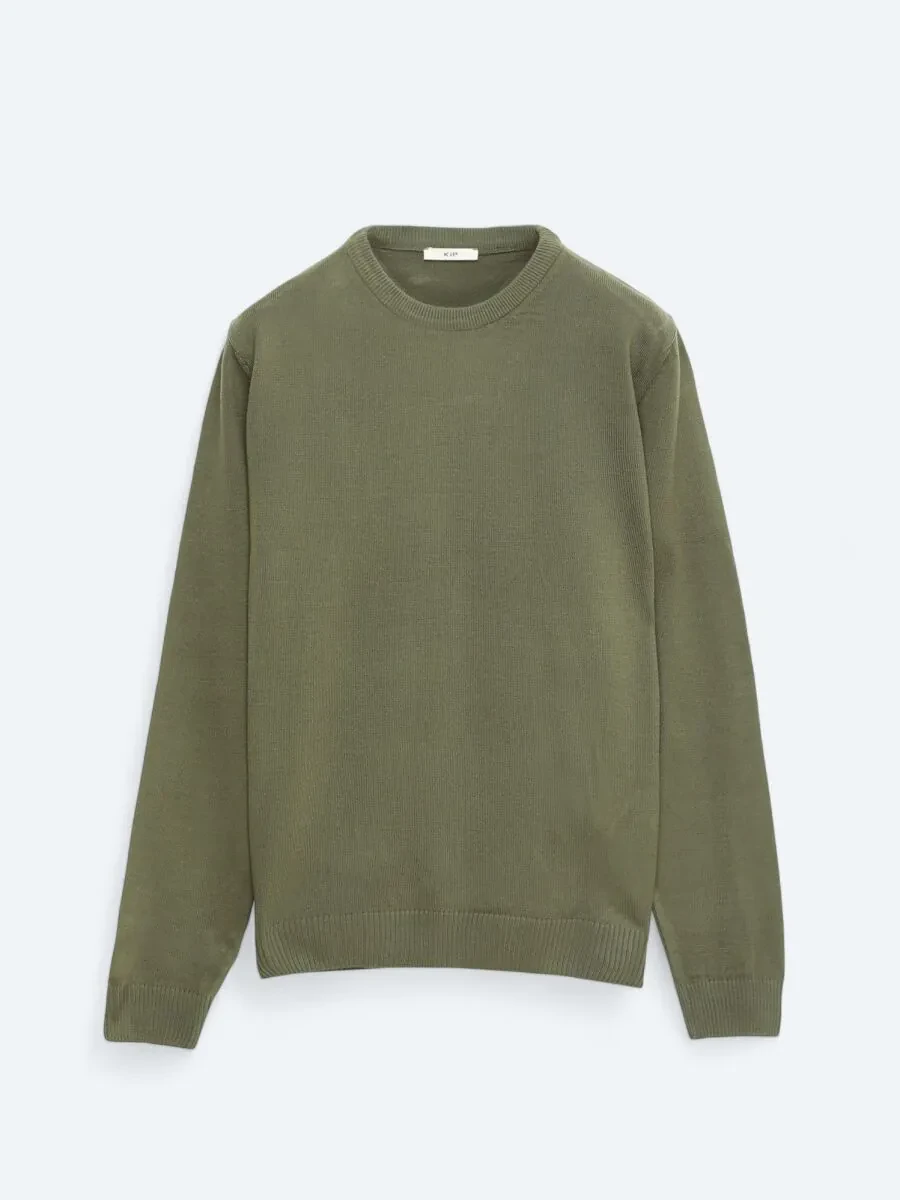 Khaki Knitwear Sweatshirt - 1