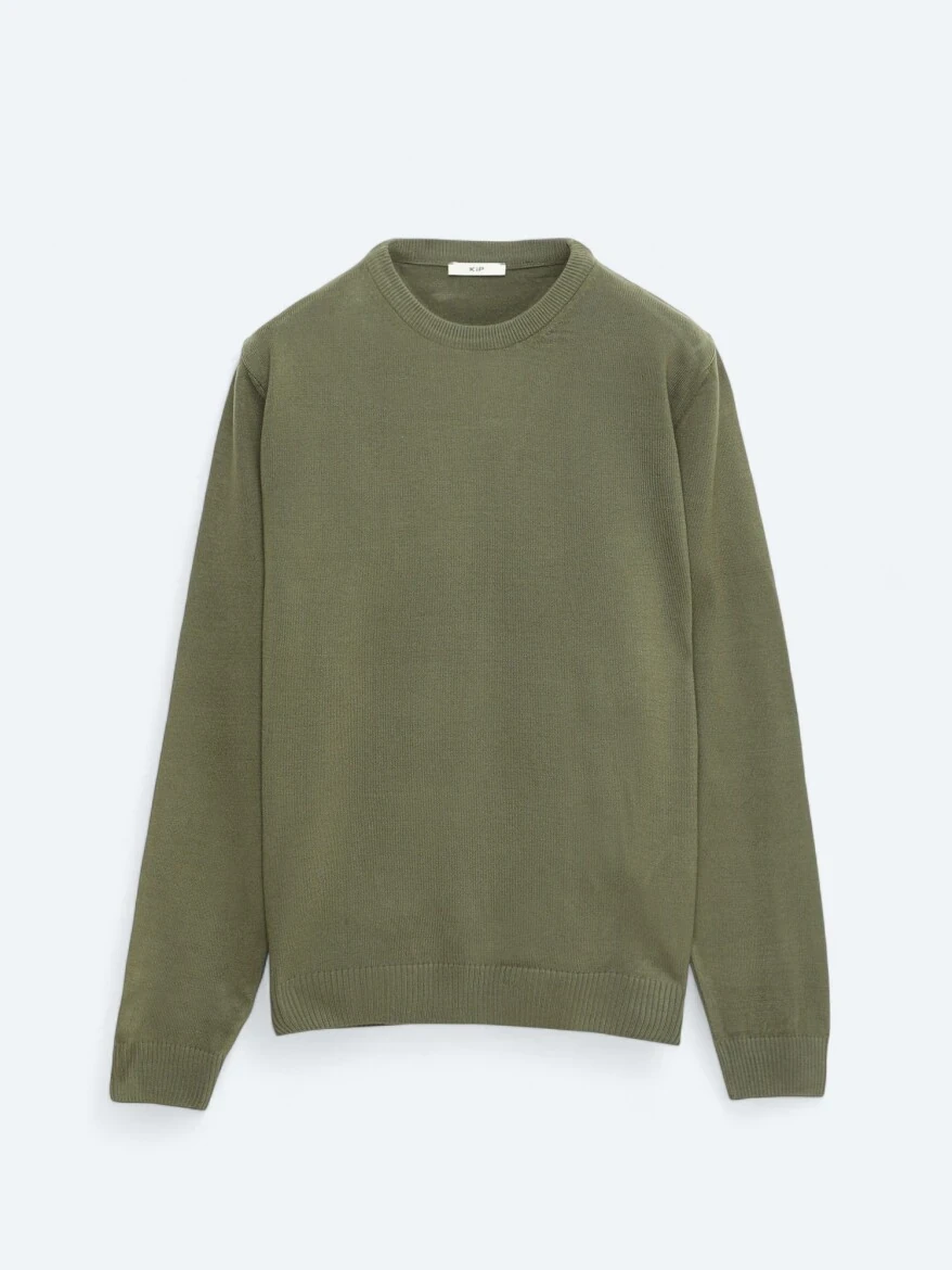 Khaki Knitwear Sweatshirt - 6