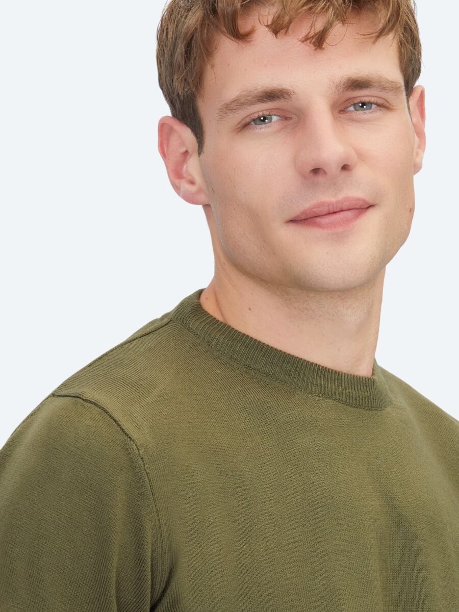 Khaki Knitwear Sweatshirt - 3