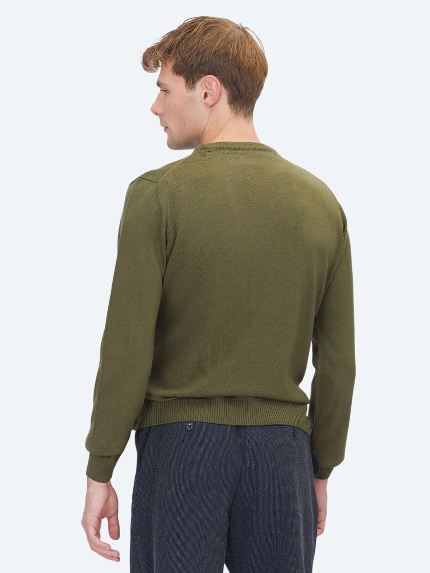 Khaki Knitwear Sweatshirt - 5