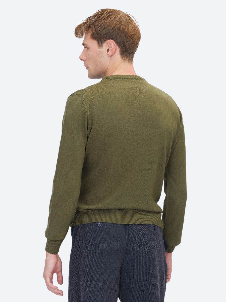 Khaki Knitwear Sweatshirt - 5