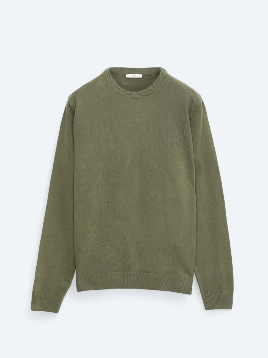 Khaki Knitwear Sweatshirt - 6