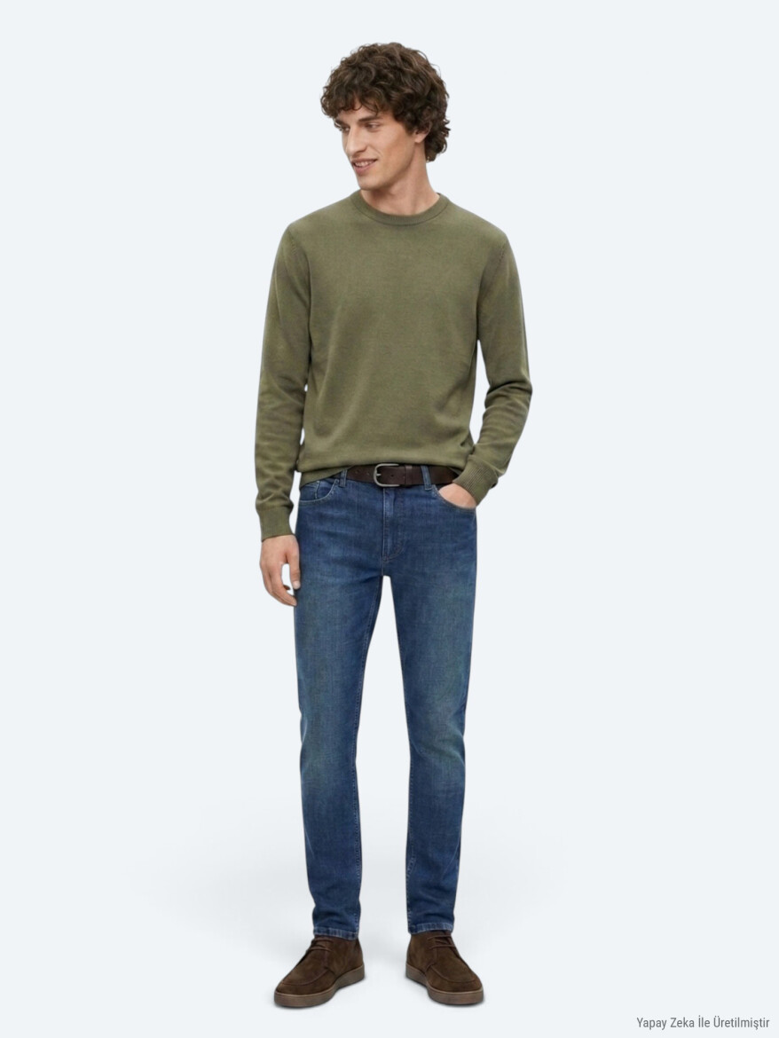 Khaki Knitwear Sweatshirt - 3