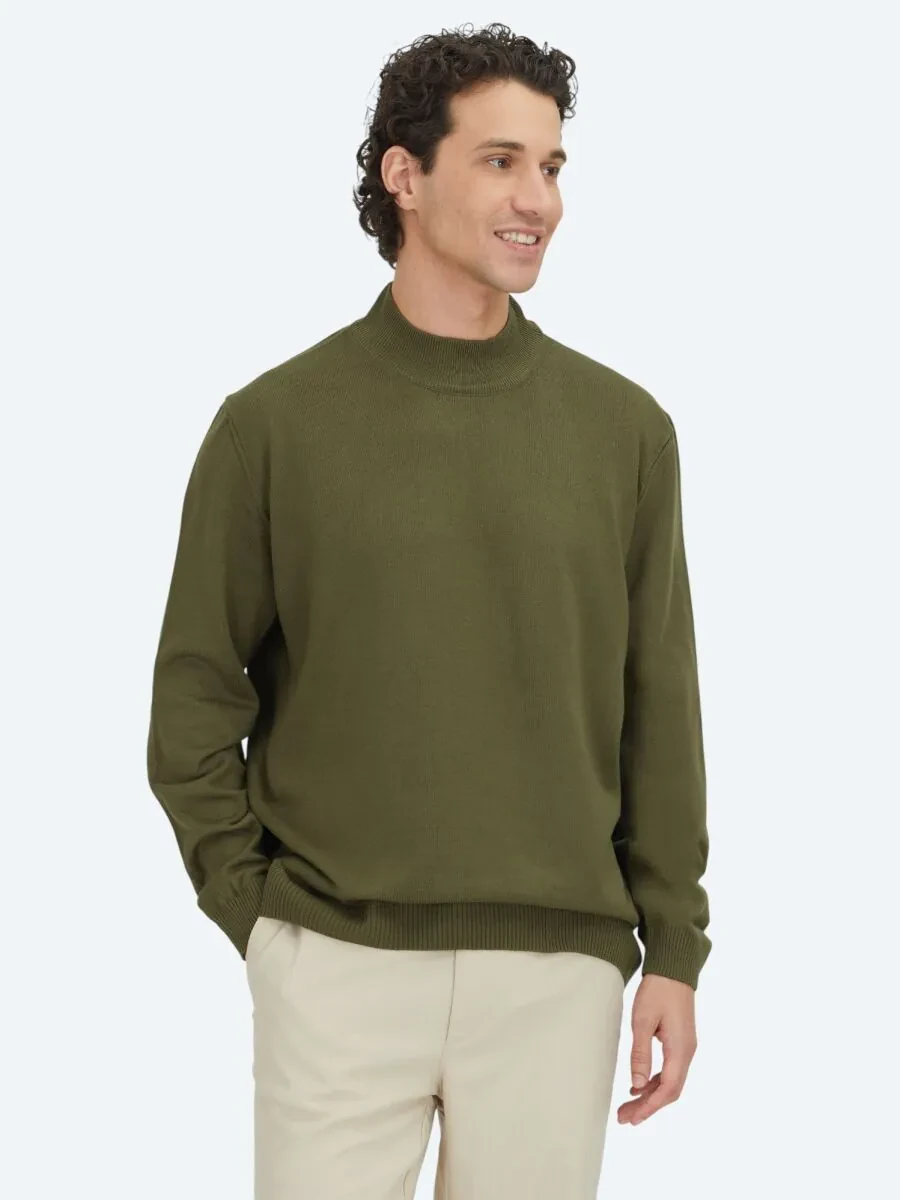 Khaki Knitwear Sweatshirt - 1