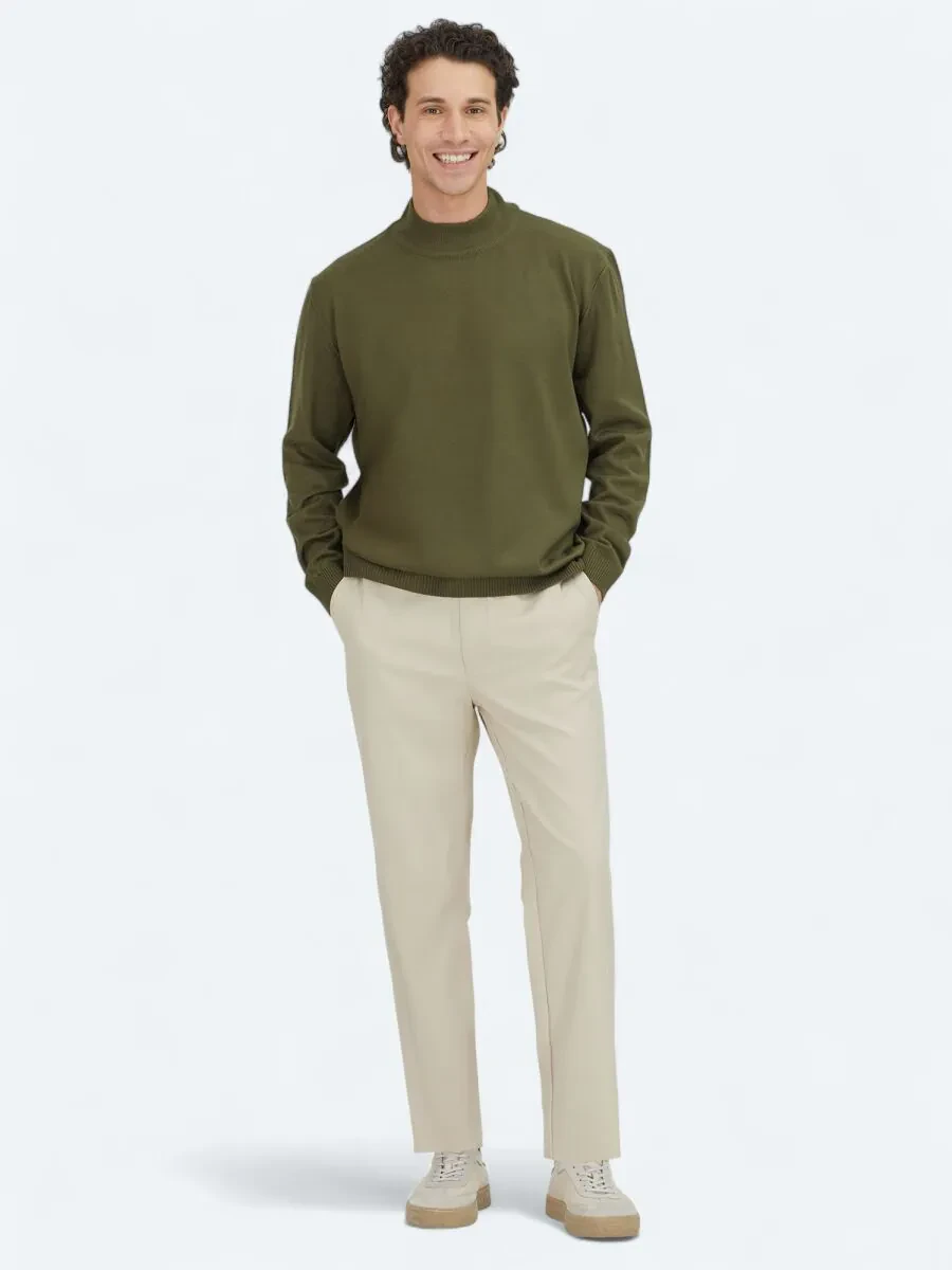 Khaki Knitwear Sweatshirt - 2