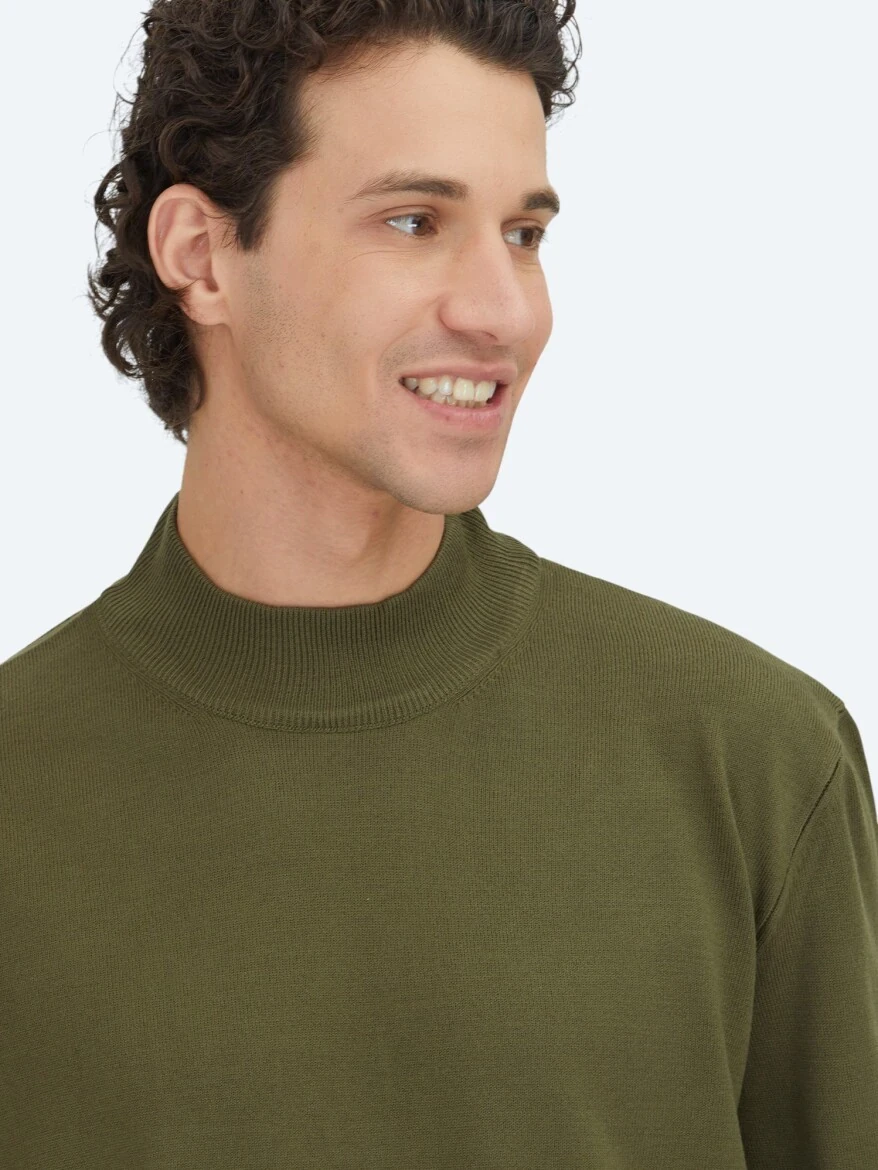 Khaki Knitwear Sweatshirt - 3