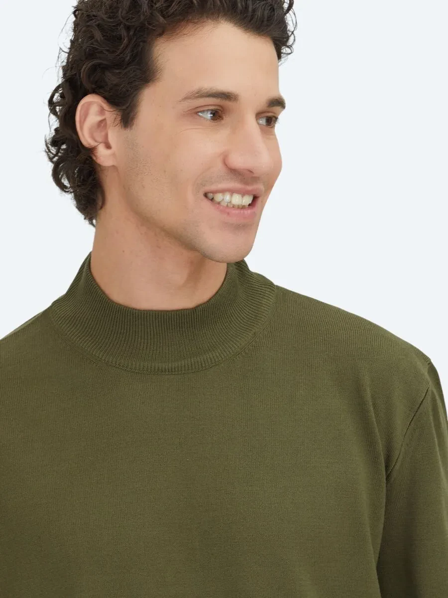 Khaki Knitwear Sweatshirt - 3