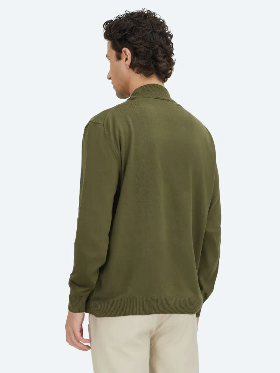 Khaki Knitwear Sweatshirt - 4