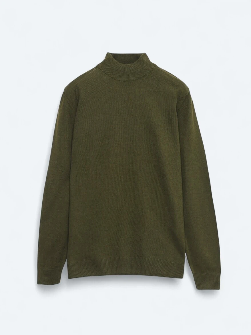 Khaki Knitwear Sweatshirt - 5