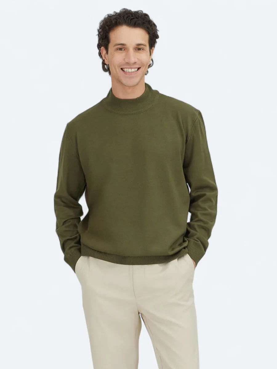 Khaki Knitwear Sweatshirt - 1