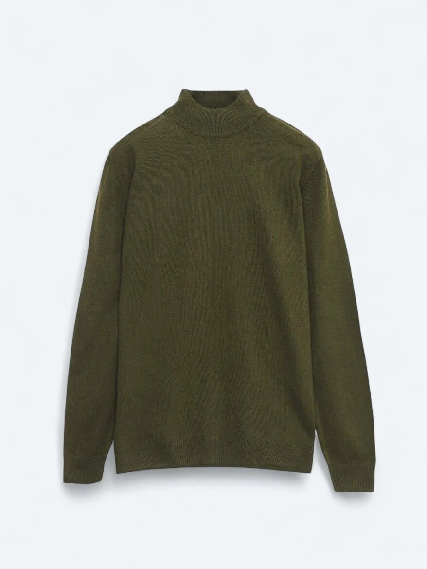 Khaki Knitwear Sweatshirt - 5