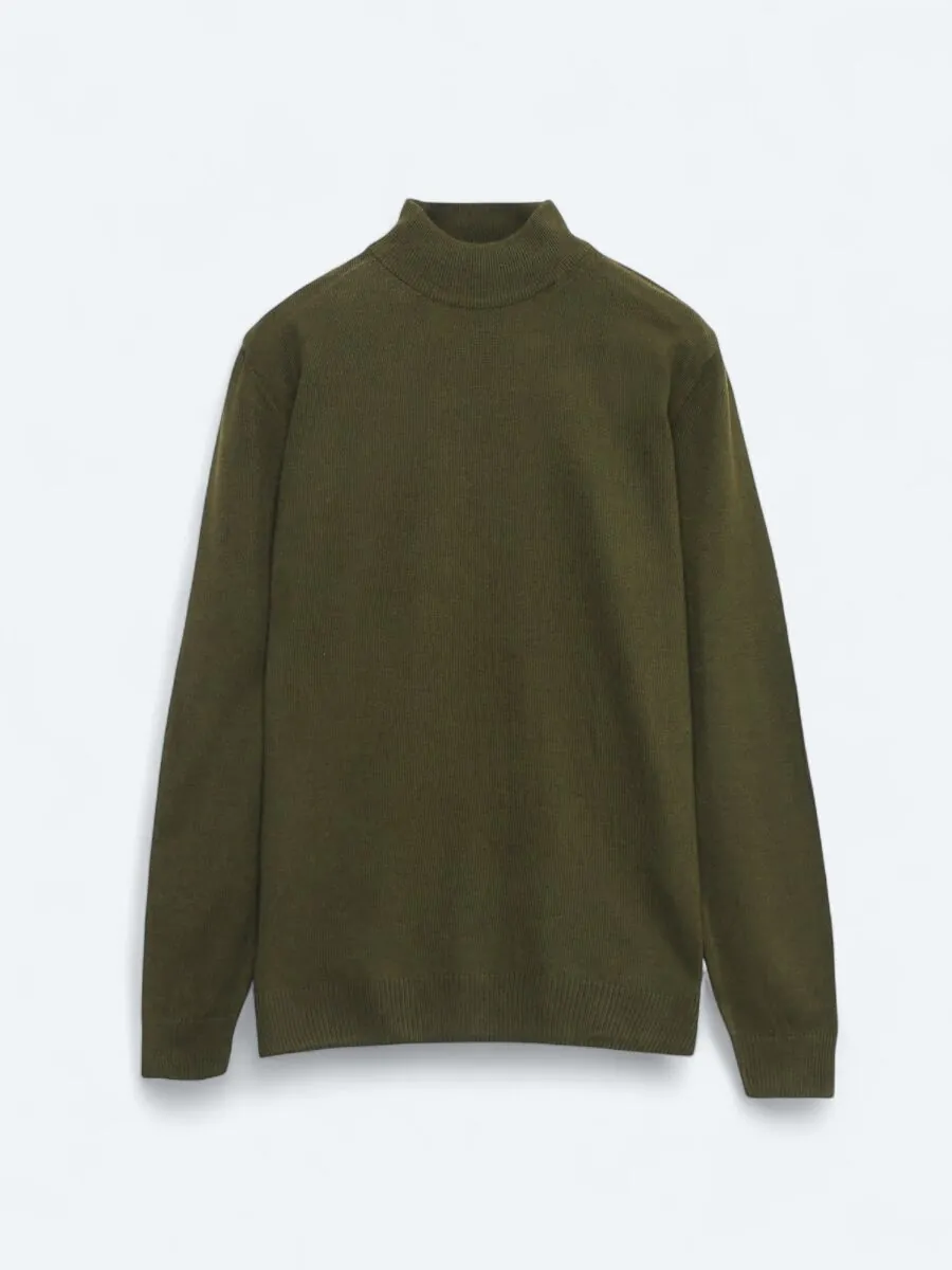 Khaki Knitwear Sweatshirt - 5