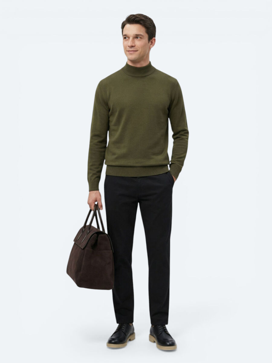 Khaki Knitwear Sweatshirt - 2