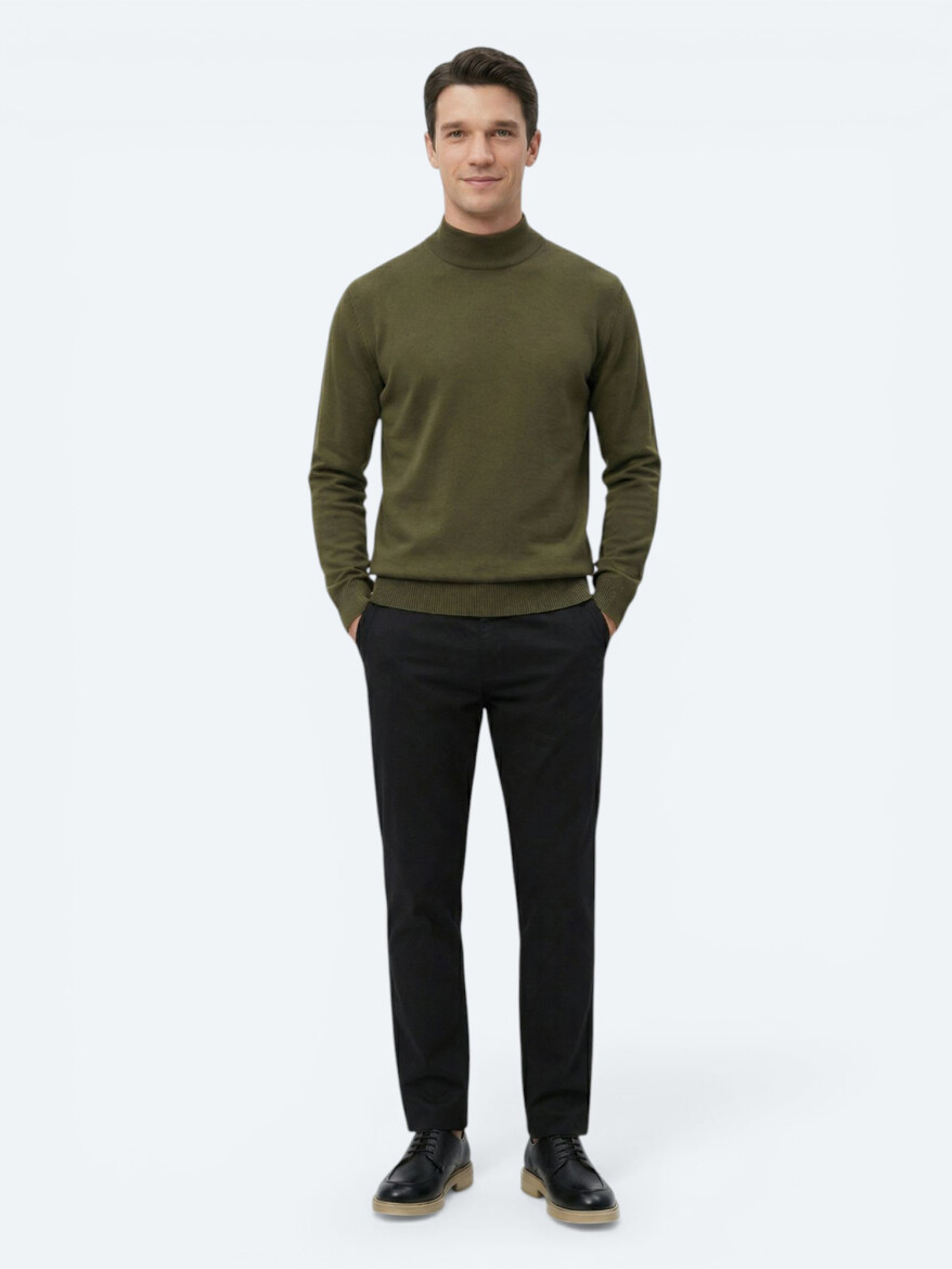Khaki Knitwear Sweatshirt - 3