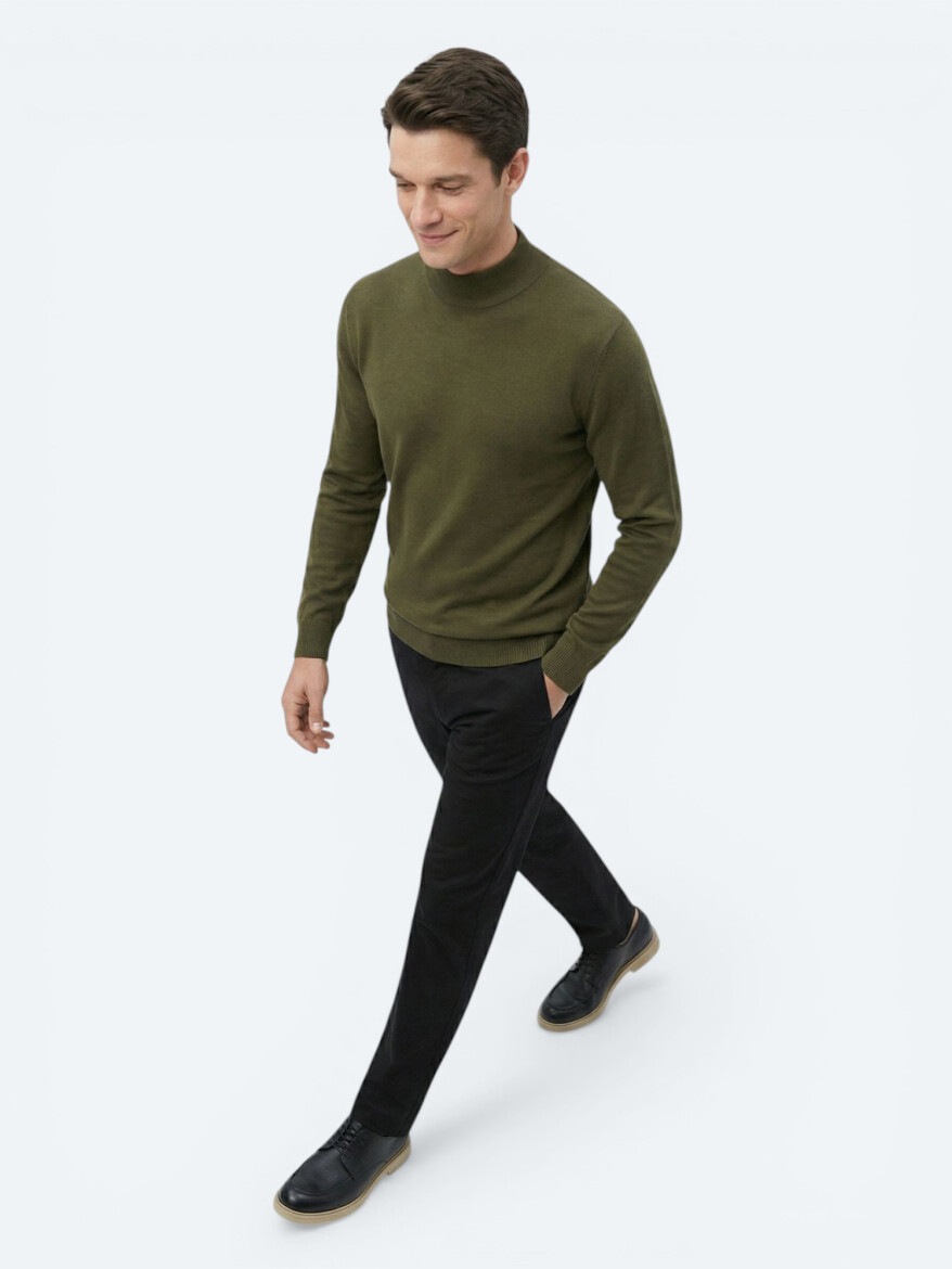 Khaki Knitwear Sweatshirt - 4