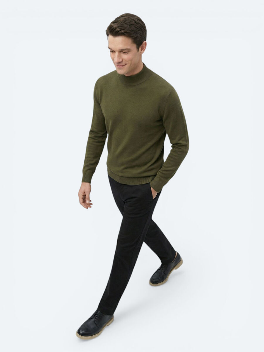 Khaki Knitwear Sweatshirt - 4