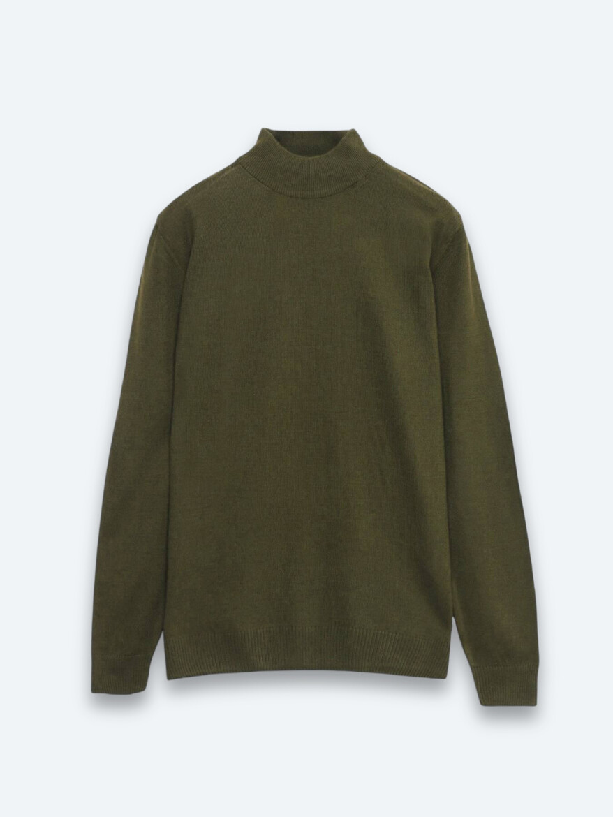 Khaki Knitwear Sweatshirt - 6