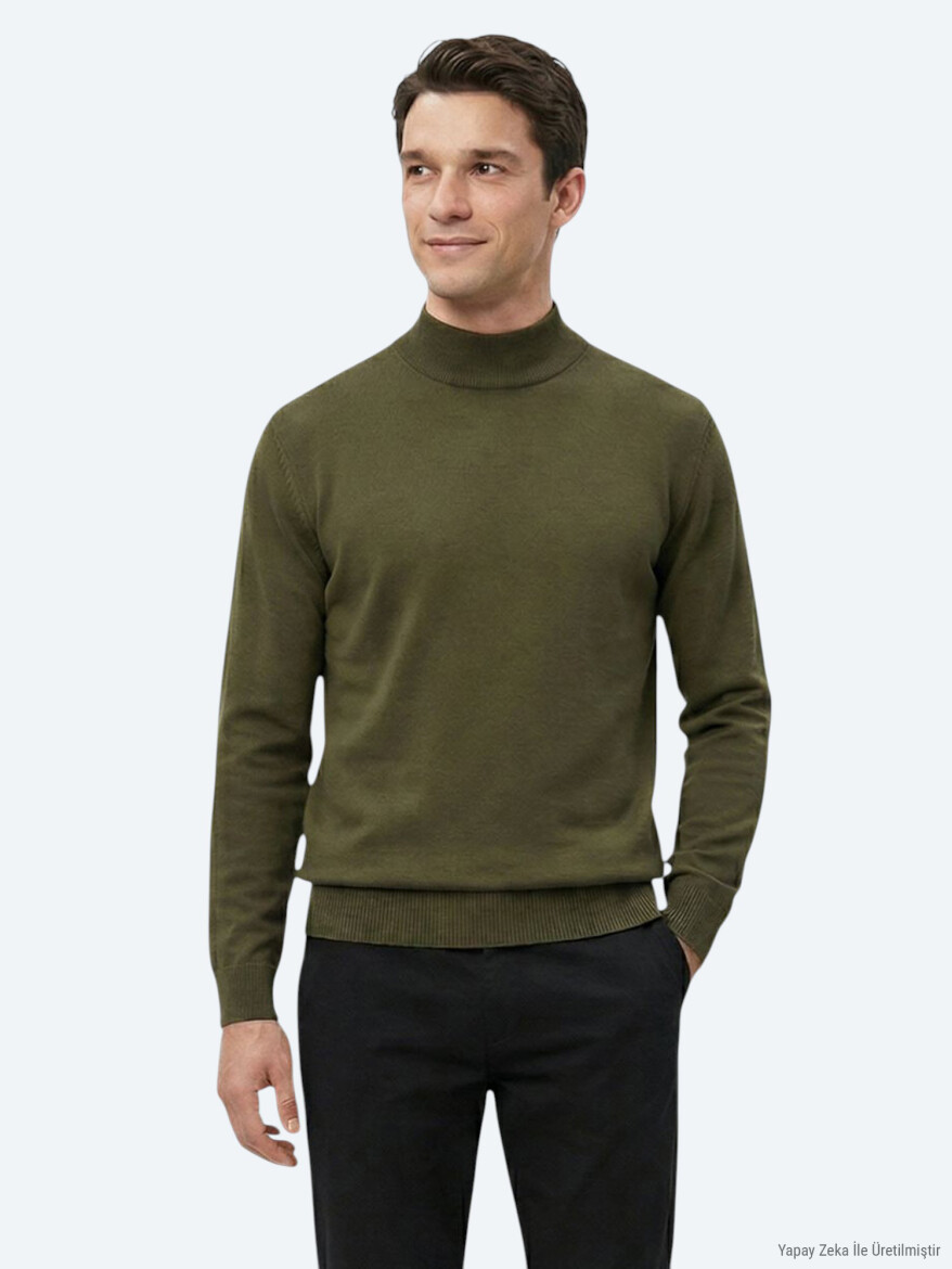 Khaki Knitwear Sweatshirt - KİP