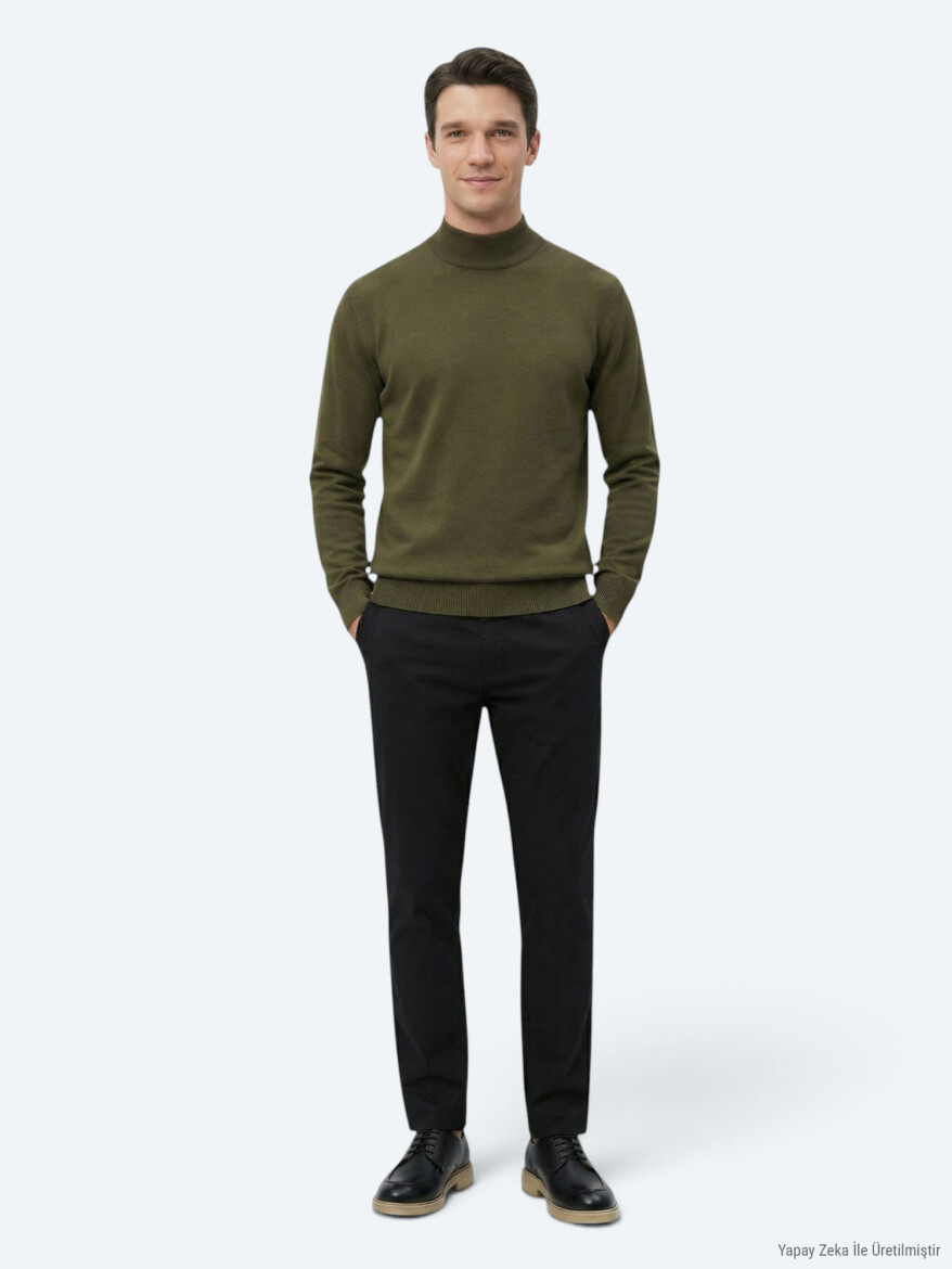 Khaki Knitwear Sweatshirt - 3