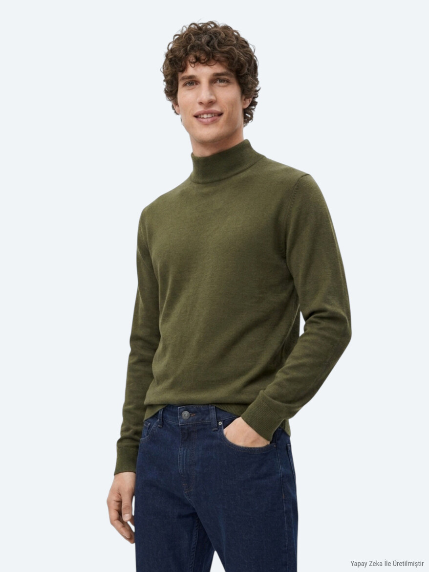Khaki Knitwear Sweatshirt 