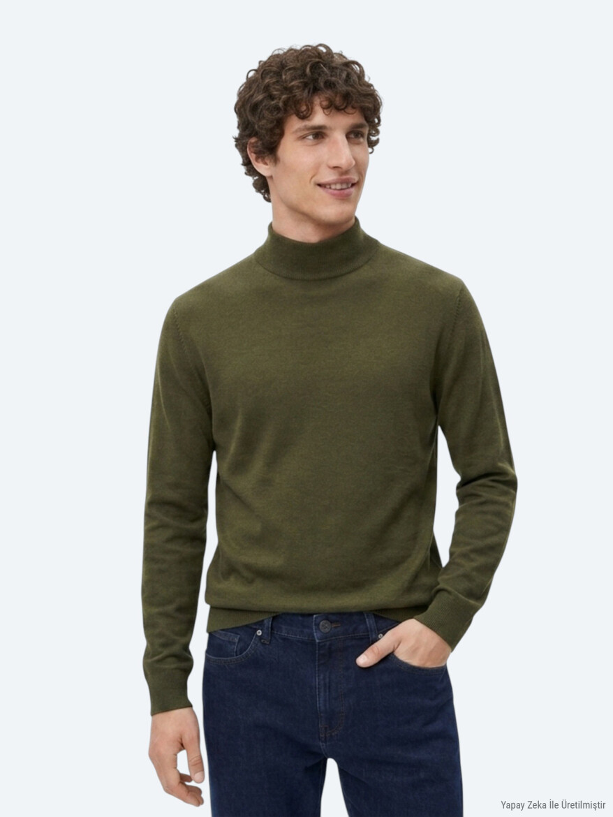 Khaki Knitwear Sweatshirt - 3