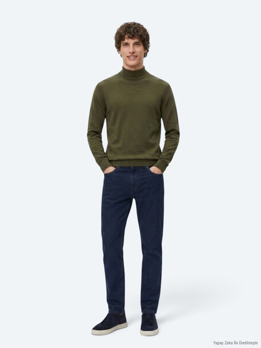 Khaki Knitwear Sweatshirt - 4