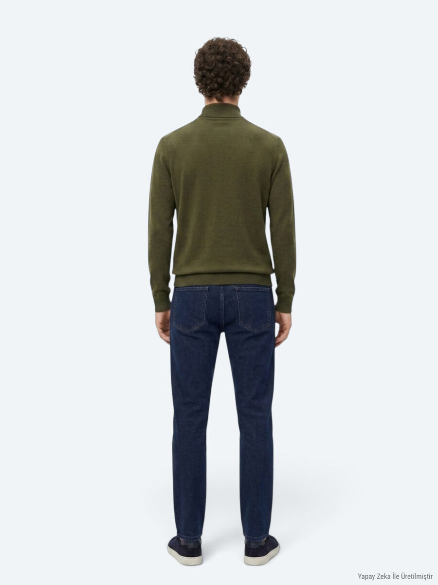 Khaki Knitwear Sweatshirt - 5