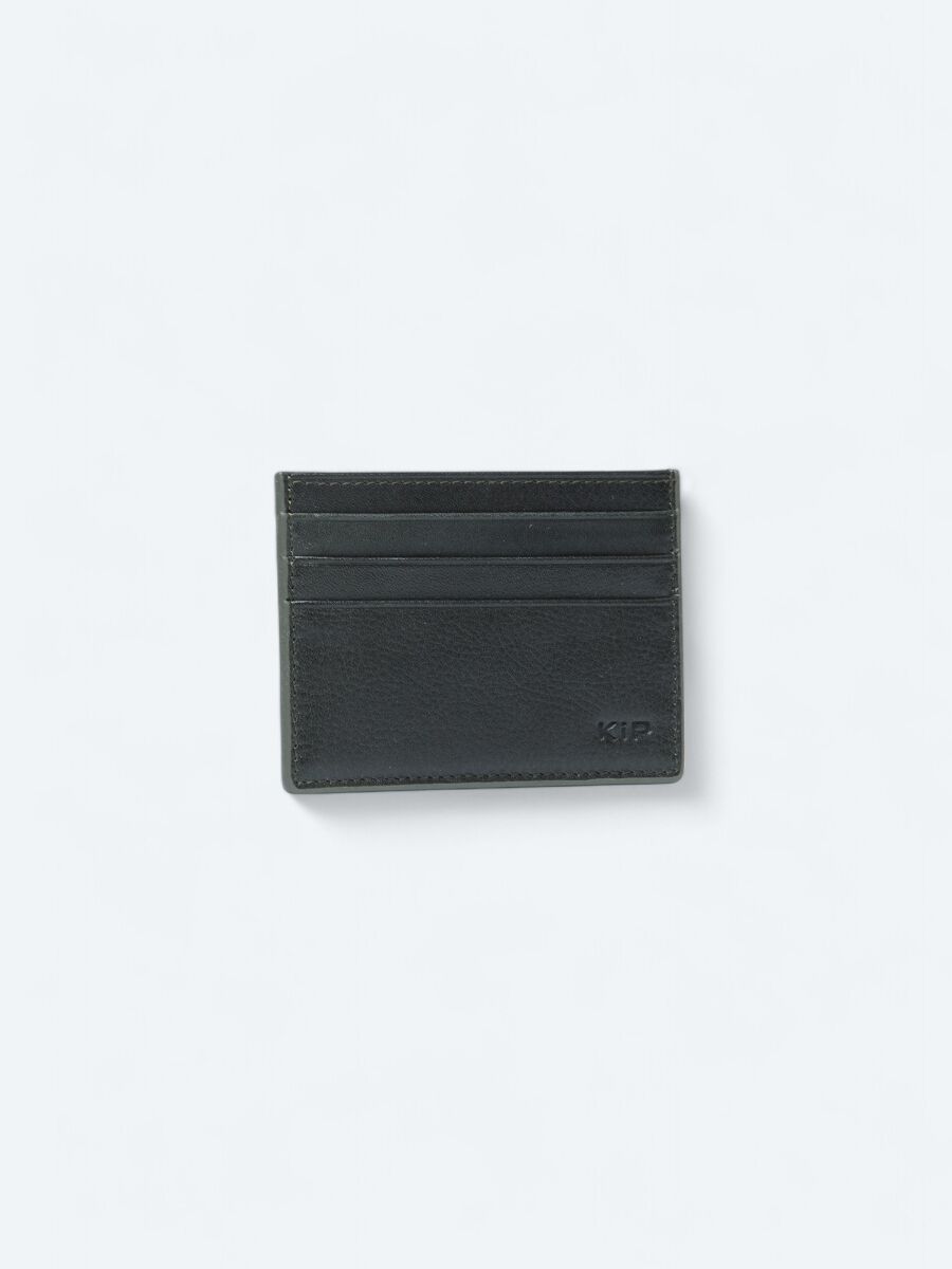 Khaki Leather Card Holder - 1