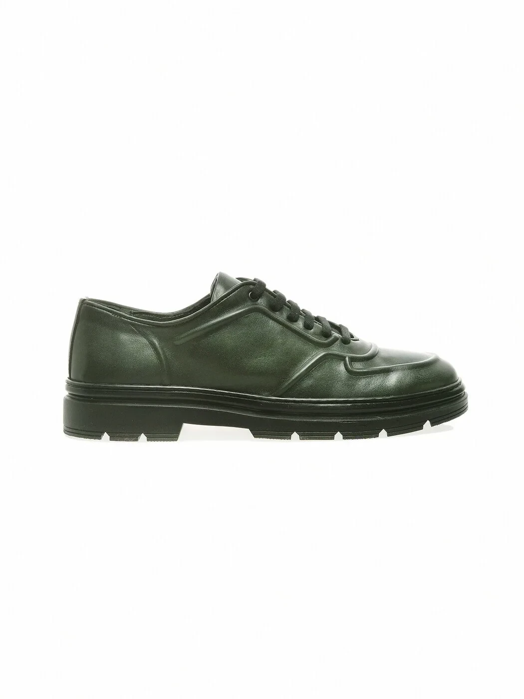 Khaki Leather Casual Shoes - 1
