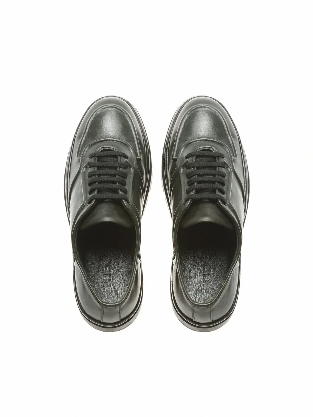 Khaki Leather Casual Shoes - 5