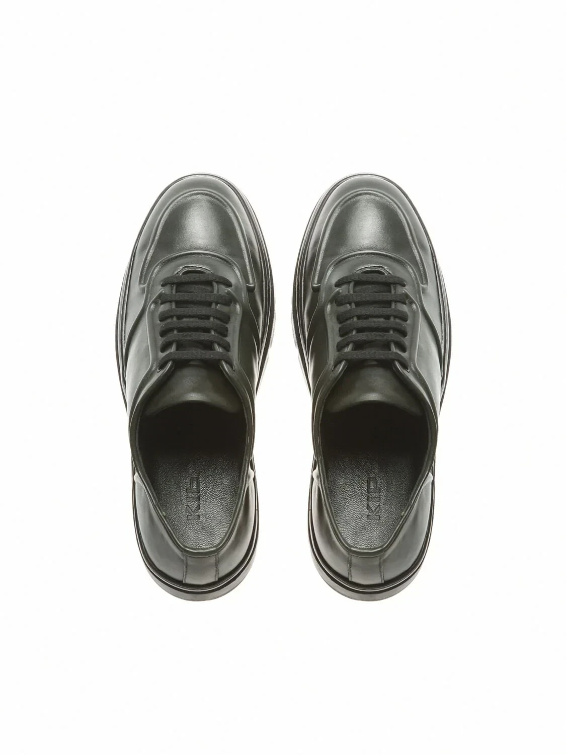 Khaki Leather Casual Shoes - 5