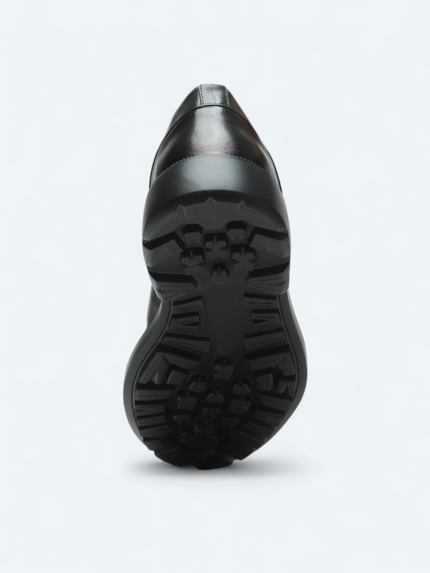 Khaki Leather Smart Casual Shoes - 4