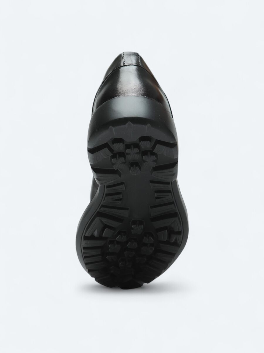 Khaki Leather Smart Casual Shoes - 4