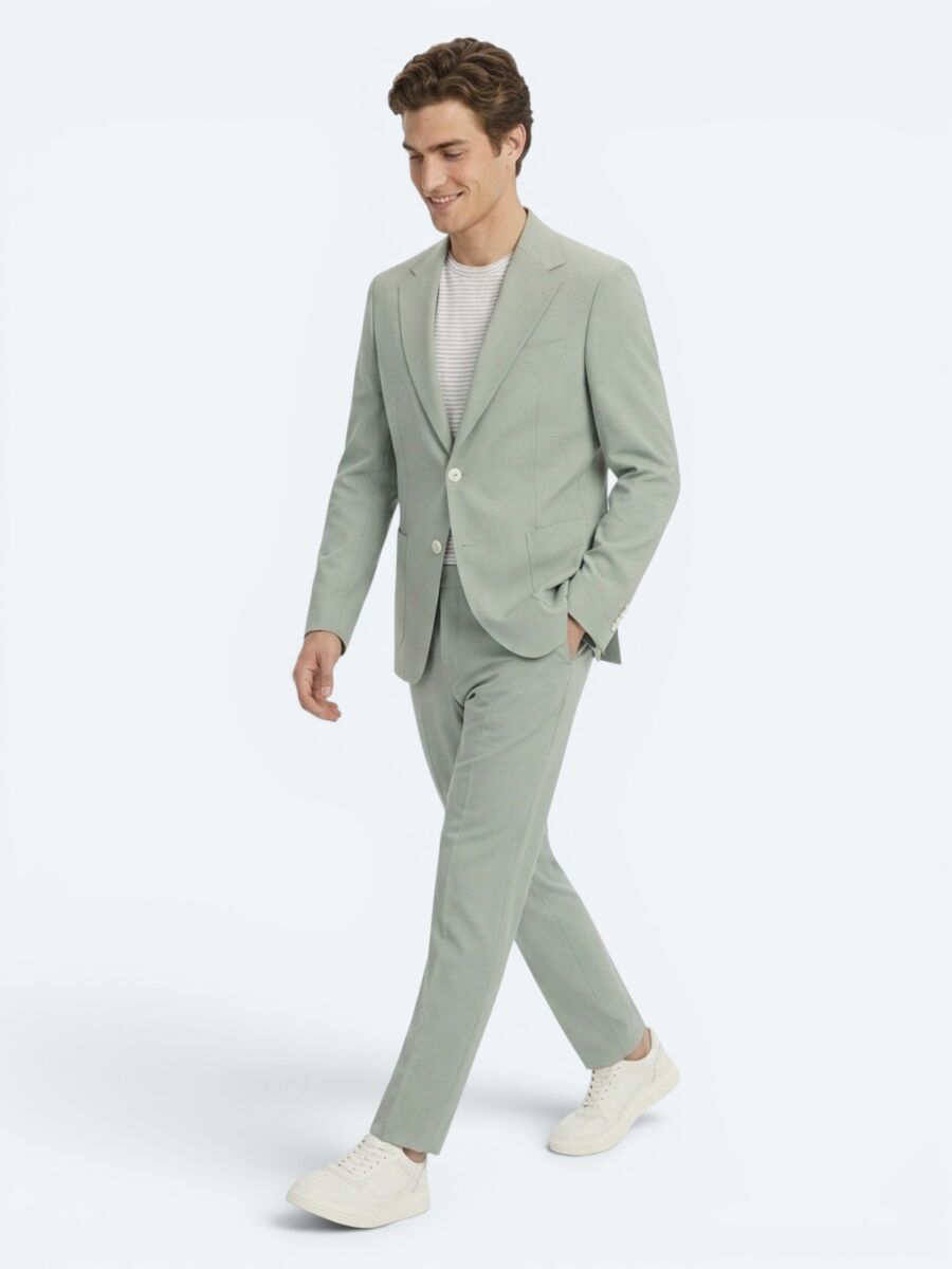 Khaki Modern Fit Suit - 5
