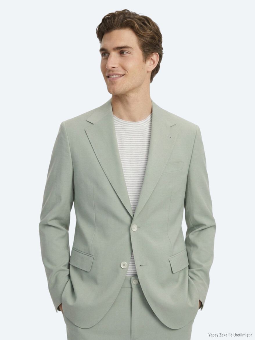 Khaki Modern Fit Suit - KİP