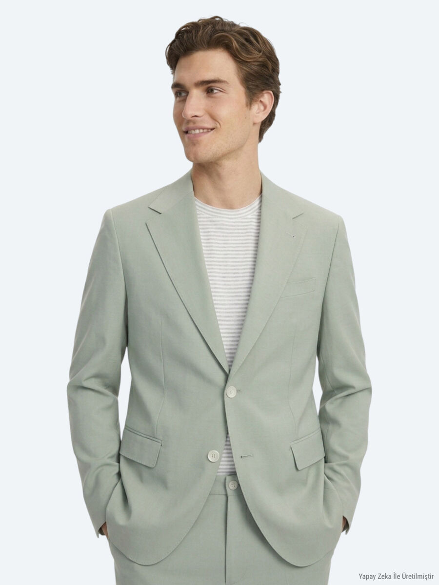 Khaki Modern Fit Suit - 1