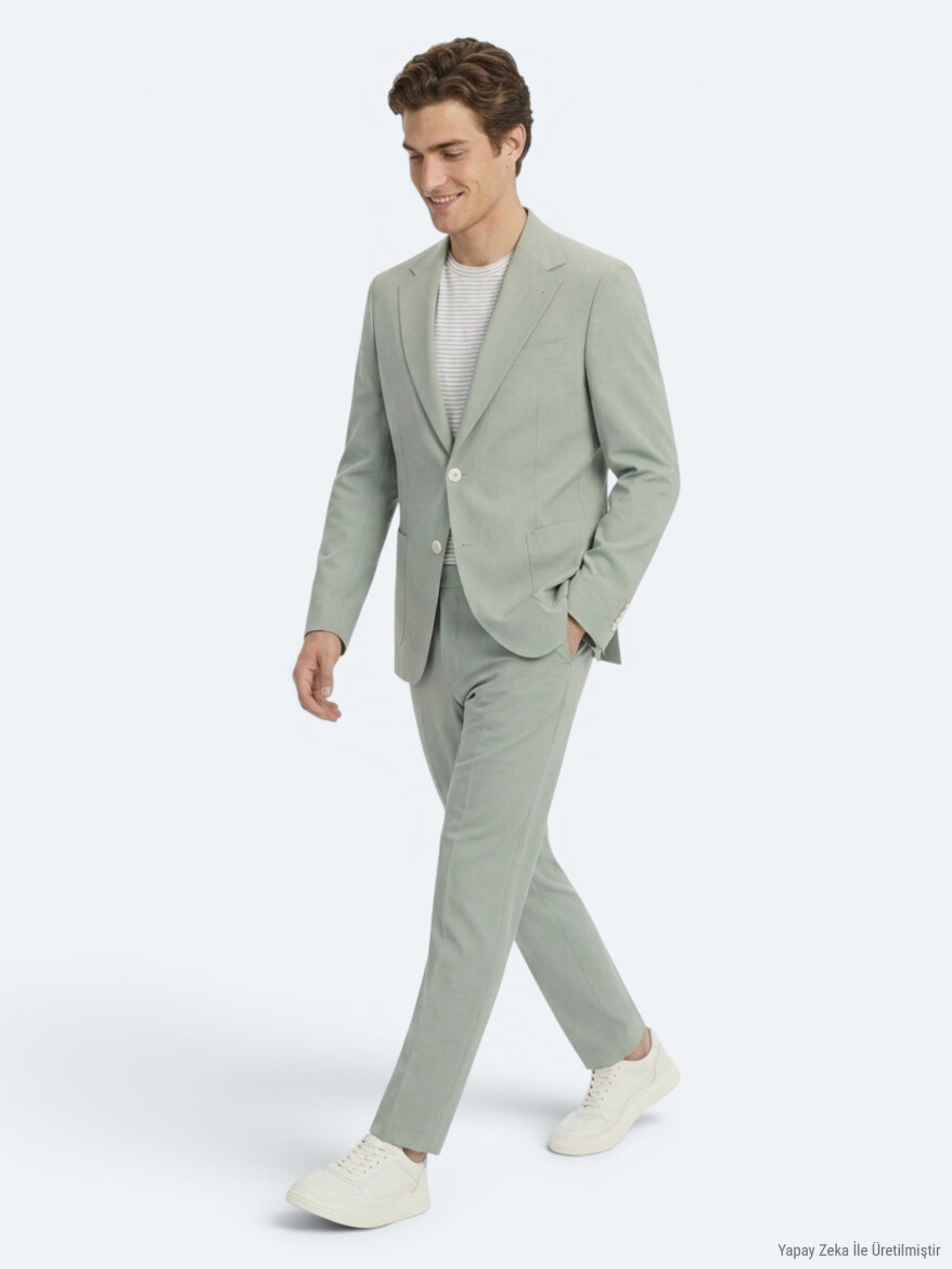 Khaki Modern Fit Suit - 5