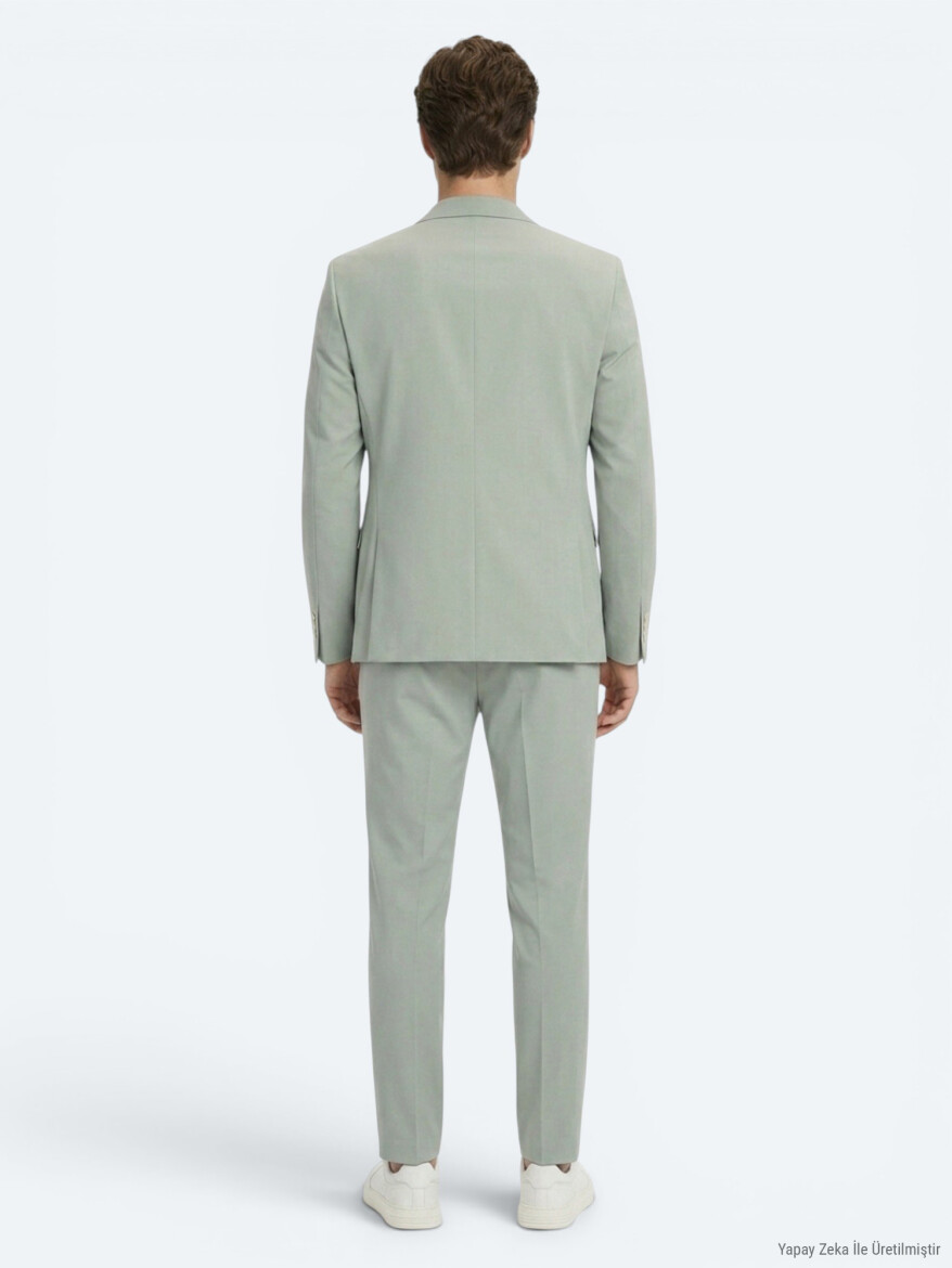 Khaki Modern Fit Suit - 6