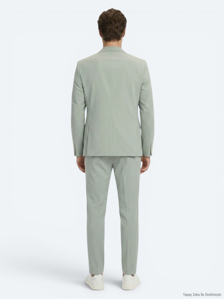 Khaki Modern Fit Suit - 6