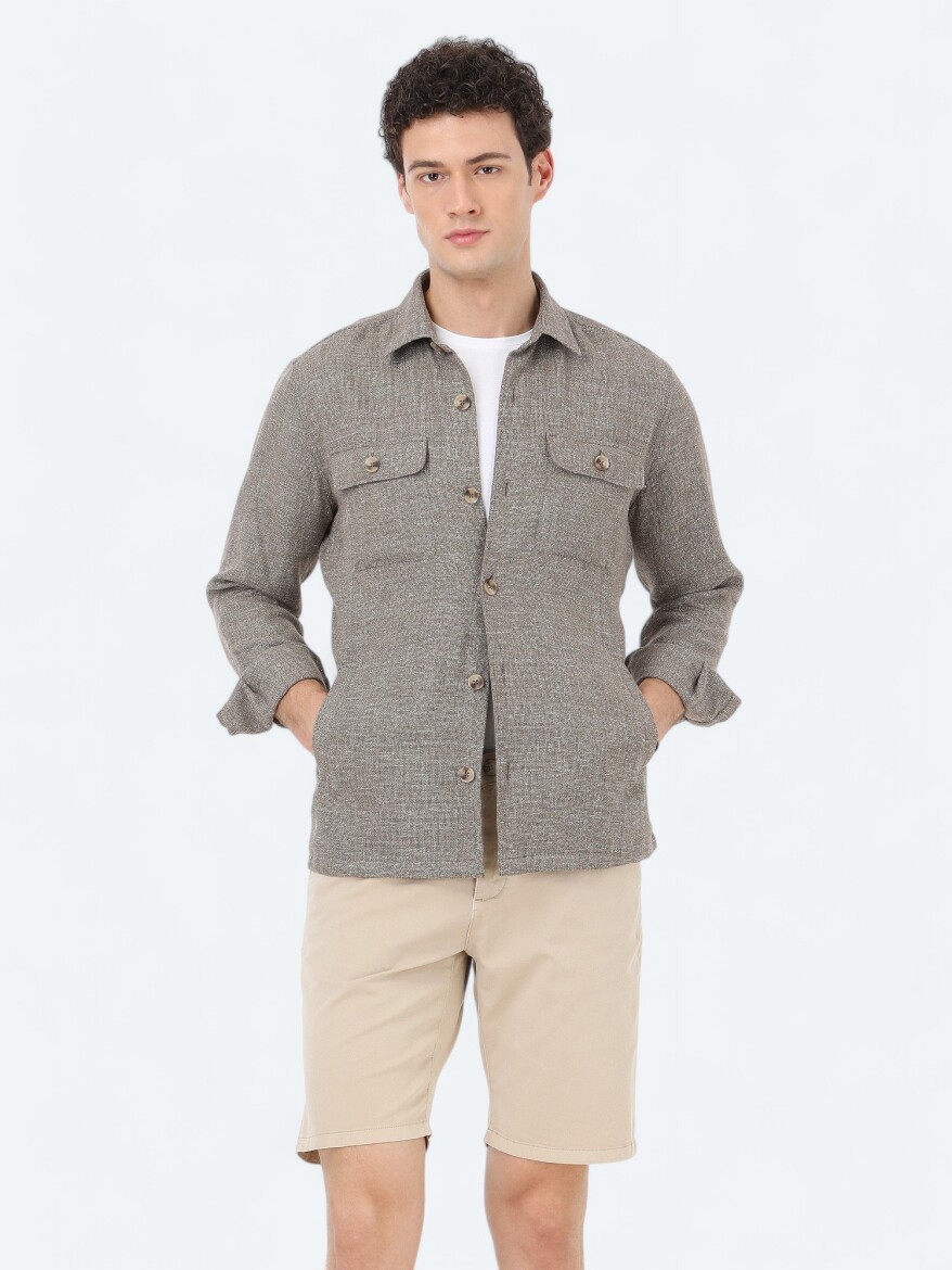 Khaki Overshirt - 4
