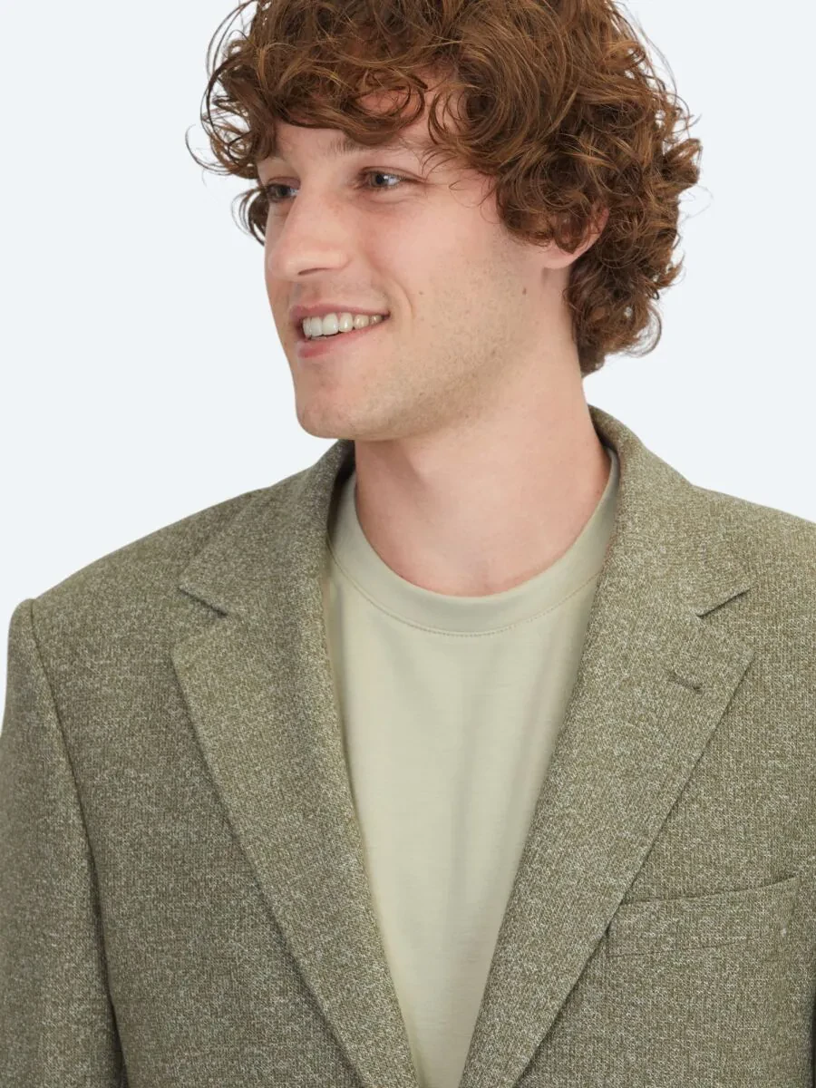 Khaki Patterned Modern Fit Cotton Blended Jacket - 3