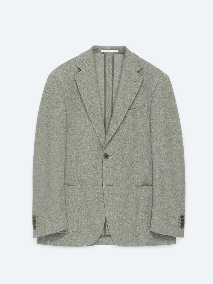 Khaki Patterned Modern Fit Cotton Blended Jacket - 6