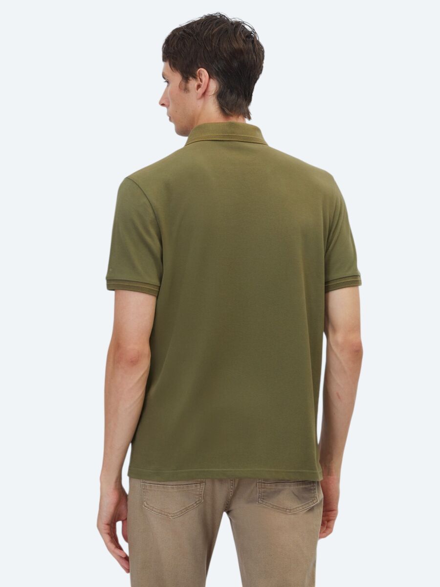 Khaki Plain 100% Cotton T-Shirt - 5