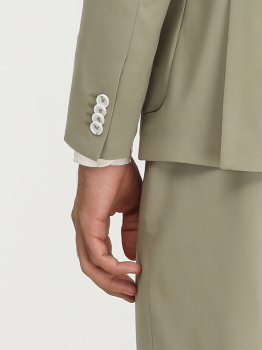 Khaki Plain Modern Fit Suit - 6