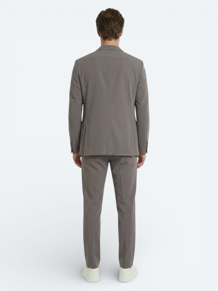 Khaki Plain Modern Fit Suit - 4
