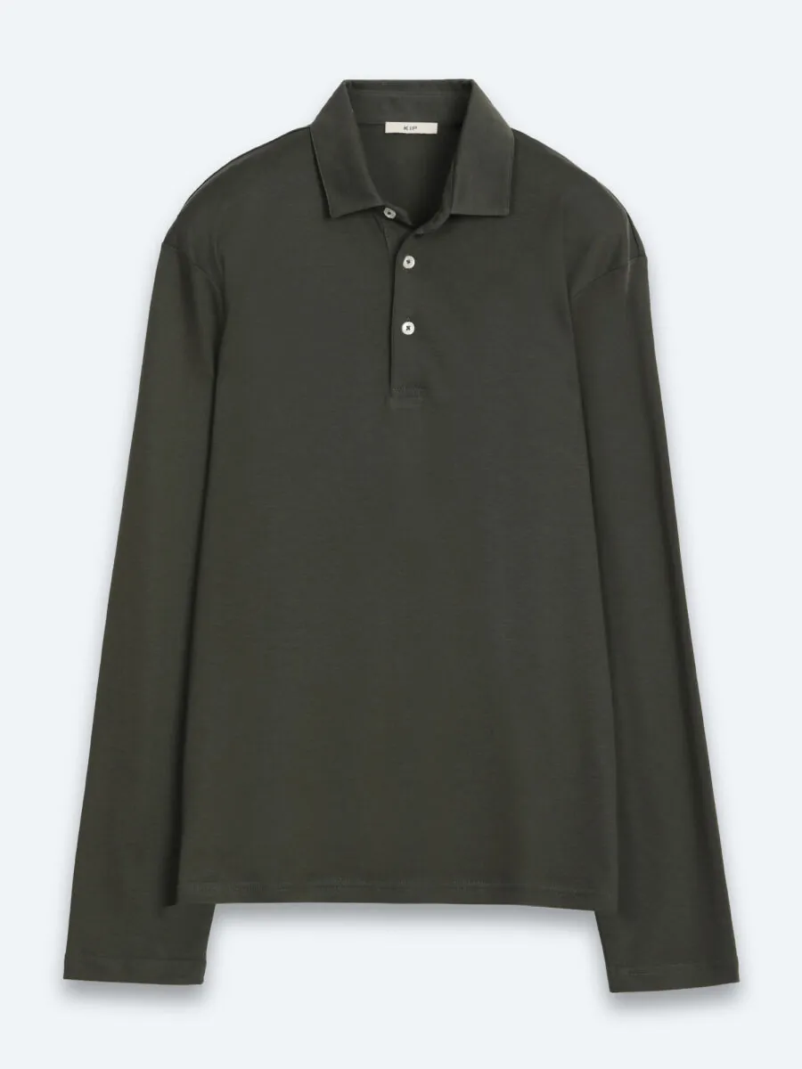 Khaki Plain Polo Neck 100% Cotton T-Shirt - 7