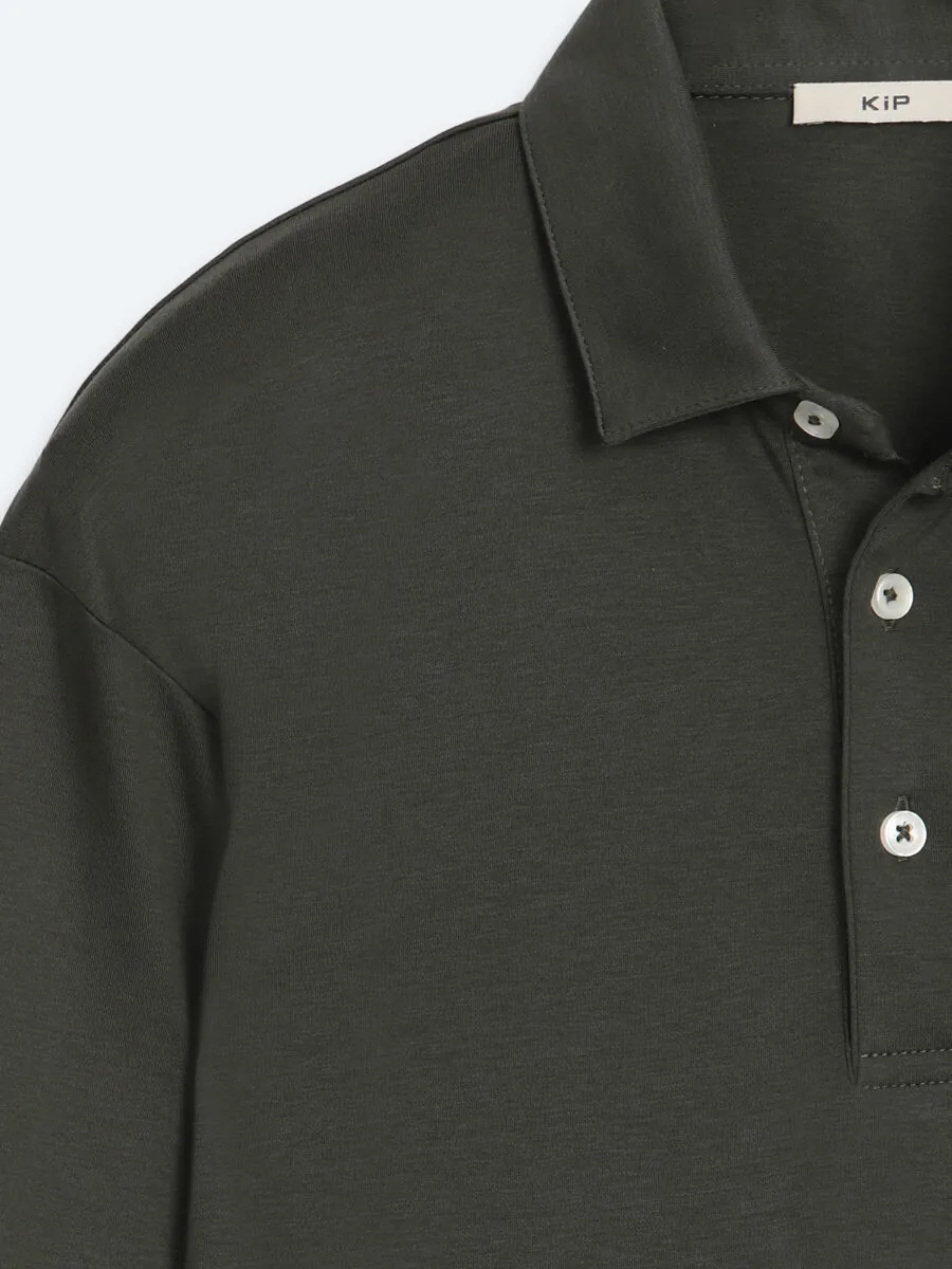 Khaki Plain Polo Neck 100% Cotton T-Shirt - 8