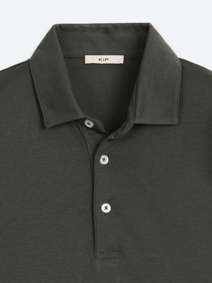 Khaki Plain Polo Neck 100% Cotton T-Shirt - 9