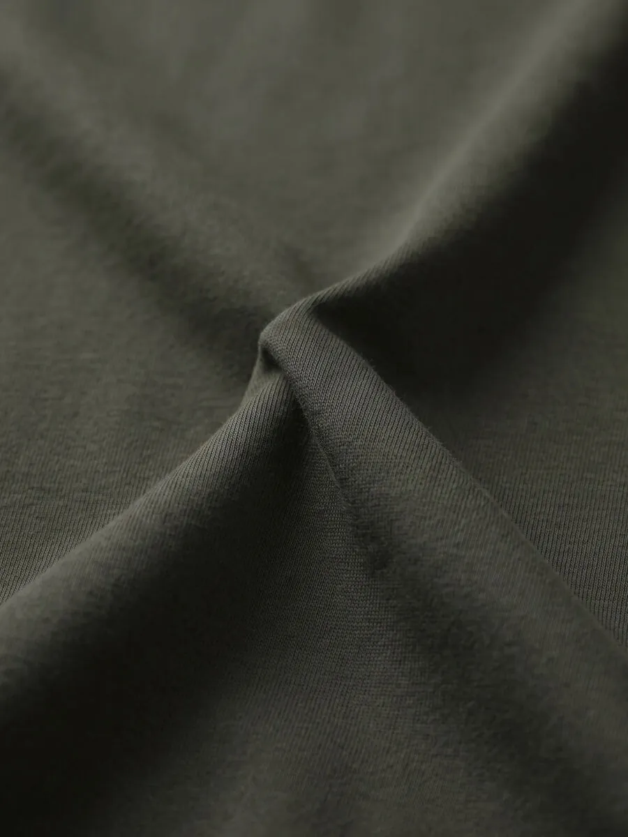Khaki Plain Polo Neck 100% Cotton T-Shirt - 11